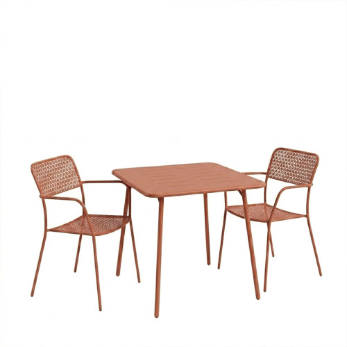 Moraja Federal pakoworld set of 3 pieces terracotta metal 70x70x73cm