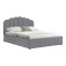 Double bed Tatiana pakoworld fabric light grey with storage 120x200cm