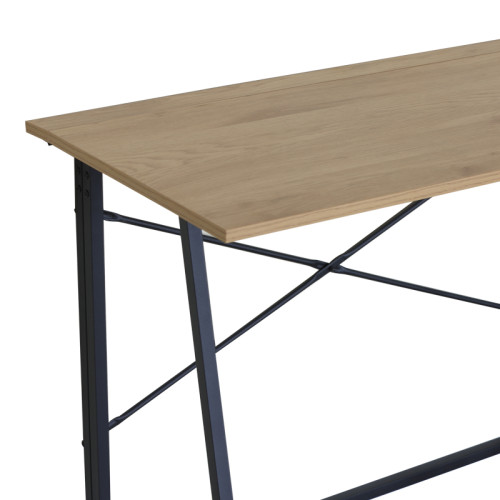 Siklo folding work desk pakoworld oak- black metal 100x46x75.5cm