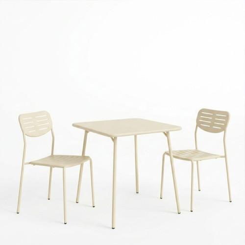 Moraja Deraby I pakoworld set of 3 pieces cream metal 70x70x73cm