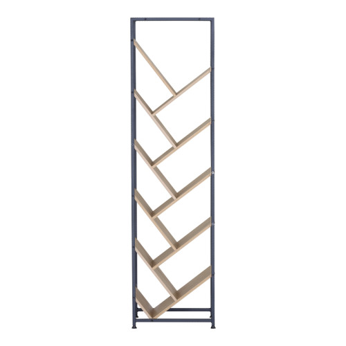 Orunta pakoworld oak-black metal bookcase 40x26.5x150cm