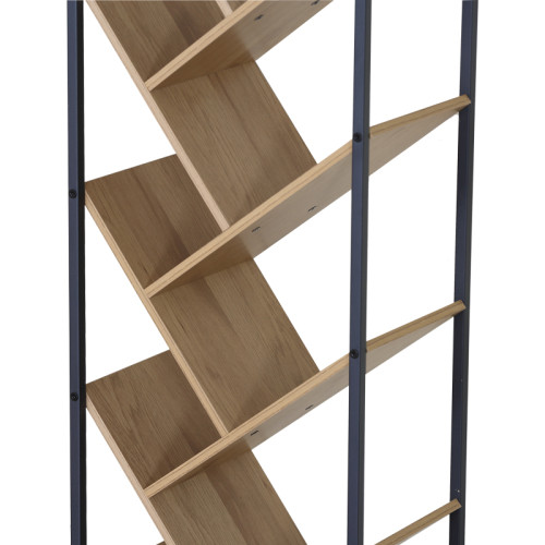 Orunta pakoworld oak-black metal bookcase 40x26.5x150cm