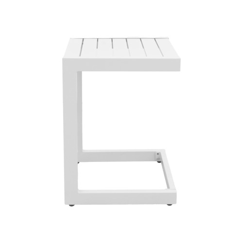 Aether pakoworld aluminum table in white color 37.5x36.5x53cm