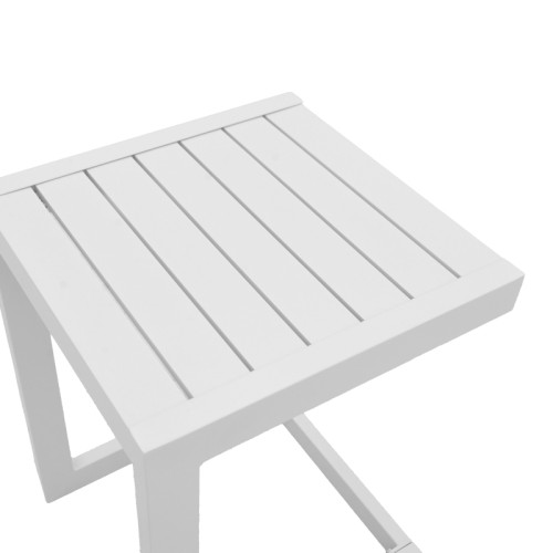 Aether pakoworld aluminum table in white color 37.5x36.5x53cm