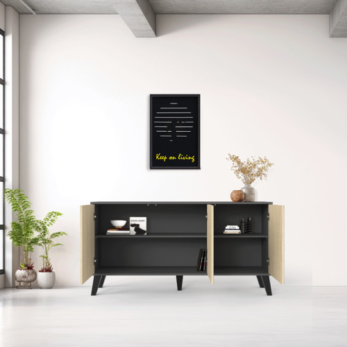 Buffet Billie pakoworld anthracite-sonoma 149x40x77cm