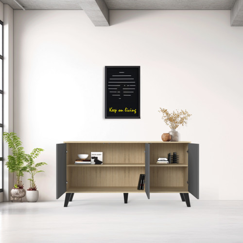 Buffet Billie pakoworld sonoma-anthracite 149x40x77cm