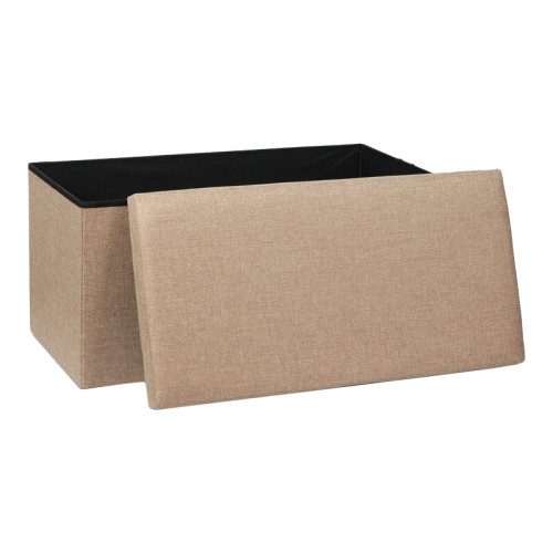 Stool-trunk Greatness pakoworld fabric beige-brown 76x38x38cm