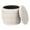 Stool-trunk Bettia pakoworld teddy fabric ivory D41x38.5cm