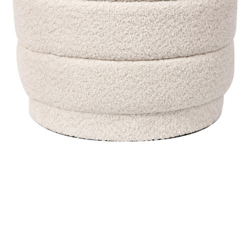 Stool-trunk Bettia pakoworld teddy fabric ivory D41x38.5cm