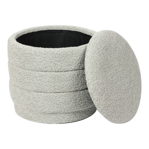 Stool-trunk Bettia pakoworld teddy fabric mint D41x38.5cm
