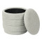 Stool-trunk Bettia pakoworld teddy fabric mint D41x38.5cm