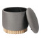 Stool-trunk Terina pakoworld grey velvet D46x42cm