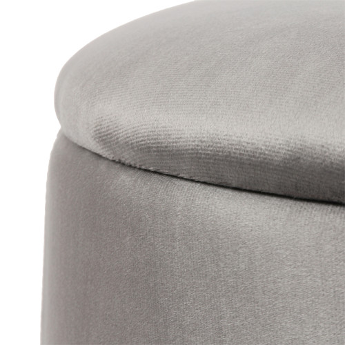Stool-trunk Terina pakoworld grey velvet D46x42cm