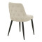 Zedna chair pakoworld beige fabric with black metal legs 51x58x84cm