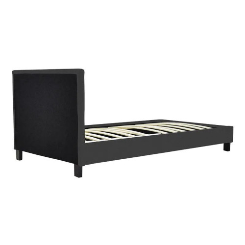 Bed with mattress Nevil-Perfecto pakoworld fabric anthracite-black leg 90x190cm
