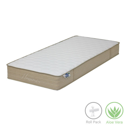 Bed with mattress Nevil-Nemesis pakoworld fabric anthracite-black leg 90x190 cm