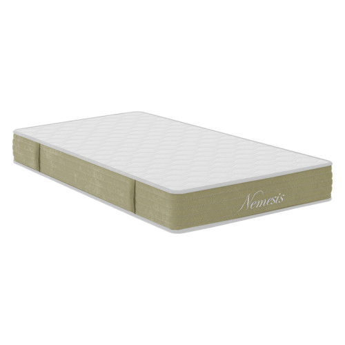 Bed with mattress Mago-Nemesis pakoworld fabric ecru 100x200cm