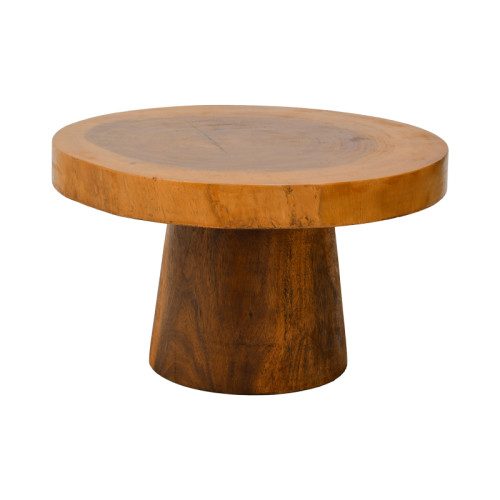 Coffee table Nepal pakoworld suar wood in natural color D80x45cm
