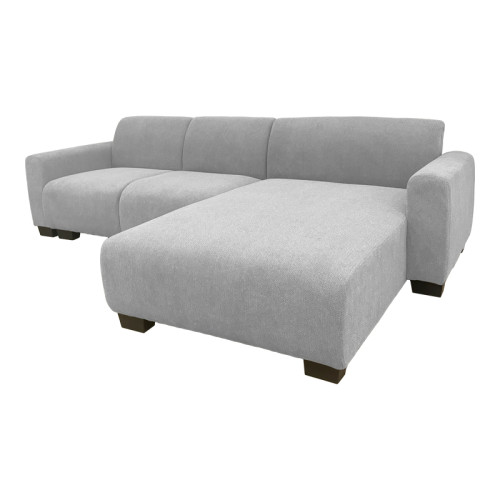 Reversible corner sofa Erros pakoworld fabric in light grey color 287x161x71cm