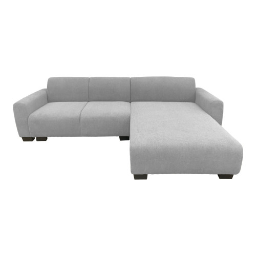 Reversible corner sofa Erros pakoworld fabric in light grey color 287x161x71cm