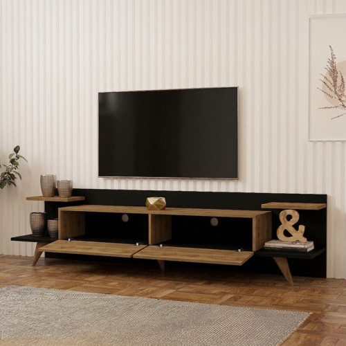 Tv stand Astry pakoworld oak with anthracite color 180x36.8x45cm