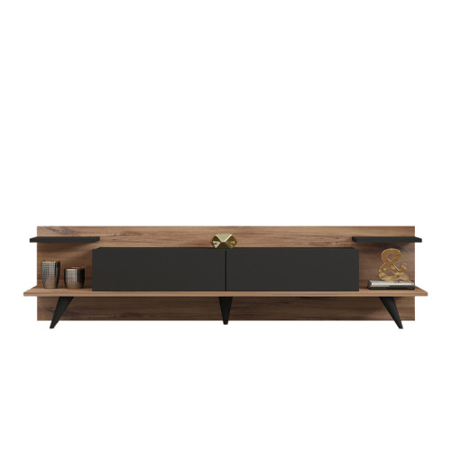 Tv stand Astry pakoworld walnut with anthracite color 180x36.8x45cm