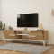 Tv stand Eslem pakoworld in natural with white color 160x34.6x45cm