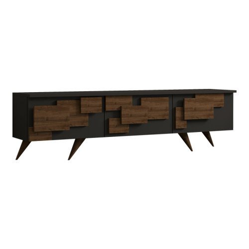 Tv stand Trida pakoworld walnut with anthracite color 160x35x45cm
