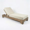 Sunbed Fendy with cushion Vertian pakoworld fir wood in walnut color 71.5x200x24cm