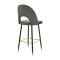 Medium height bar stool Casenio pakoworld anthracite velvet-black leg with gold metal 48x50x107cm