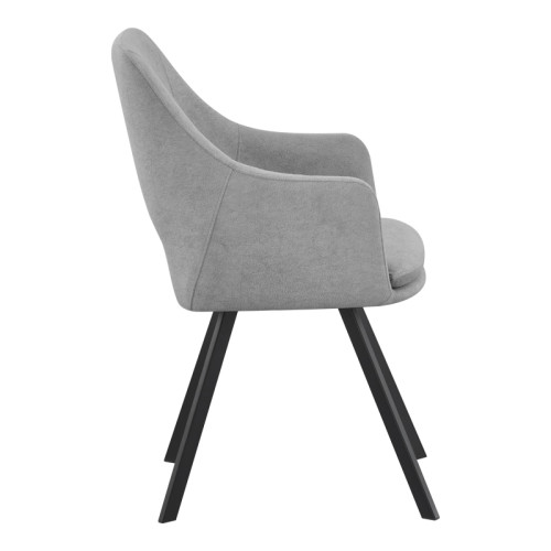 Nordo armchair pakoworld grey fabric-black metal leg 56x58x85cm