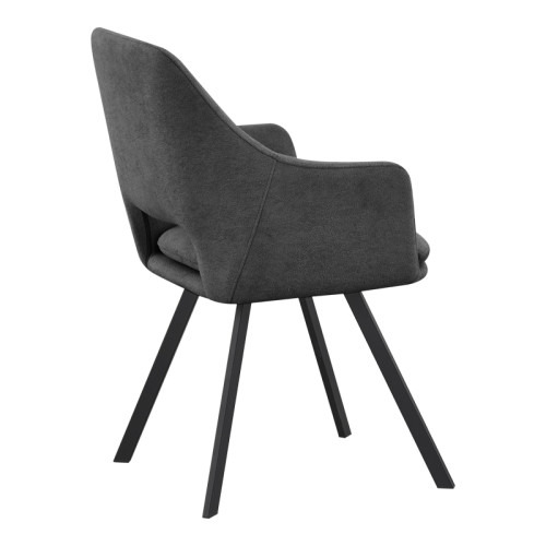 Nordo armchair pakoworld anthracite fabric-black metal leg 56x58x85cm