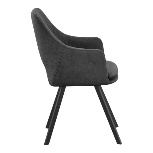 Nordo armchair pakoworld anthracite fabric-black metal leg 56x58x85cm