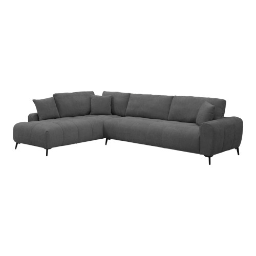 Corner sofa Veneto pakoworld right corner anthracite fabric 298x208x85cm