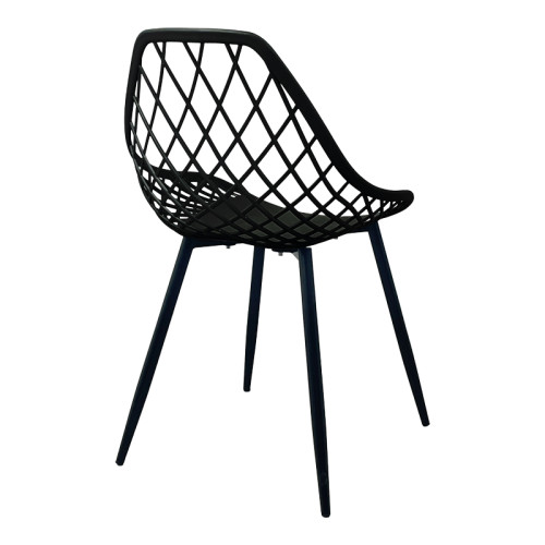 Chair Suan pakoworld black pp-black metal leg 49x51x86cm