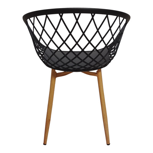 Armchair Ezra pakoworld black pp-natural color metal leg 62.5x56x82cm