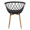 Armchair Ezra pakoworld black pp-natural color metal leg 62.5x56x82cm