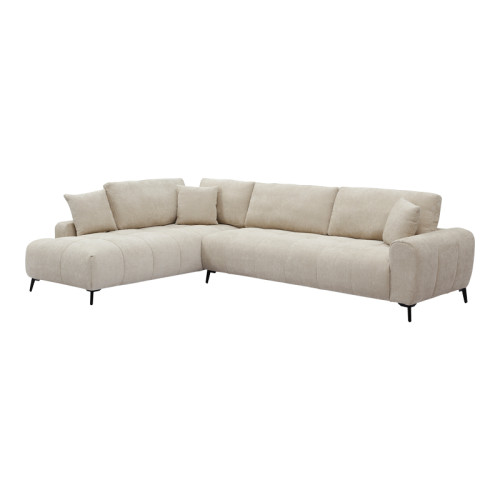Corner sofa Veneto pakoworld right corner beige fabric 298x208x85cm