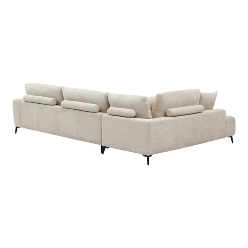 Corner sofa Veneto pakoworld right corner beige fabric 298x208x85cm