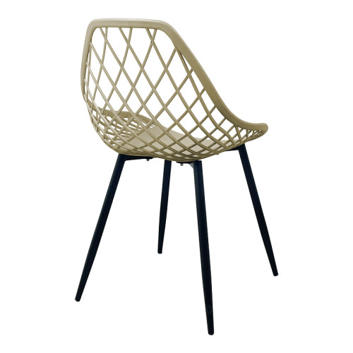 Chair Suan pakoworld cappuccino pp-black metal leg 49x51x86cm