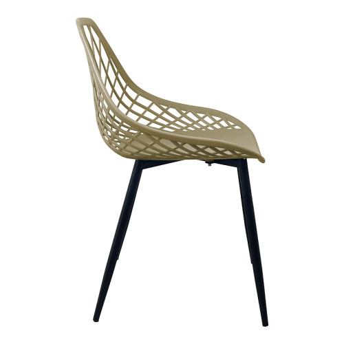 Chair Suan pakoworld cappuccino pp-black metal leg 49x51x86cm