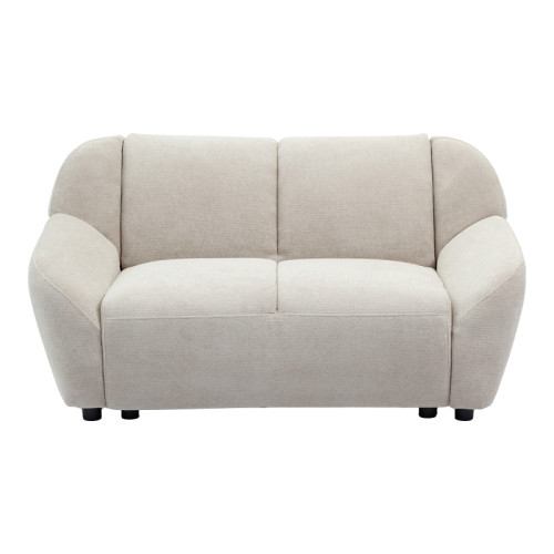 Two-seater sofa Echono pakoworld beige fabric 144x88x77cm
