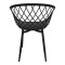 Armchair Ezra pakoworld black pp-black metal leg 62.5x56x82cm