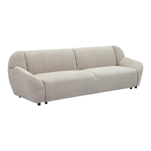 Three-seater sofa Echono pakoworld beige fabric 230x88x77cm