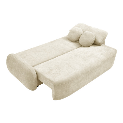 Three-seater sofabed Sereno pakoworld beige fabric 233x91x82cm