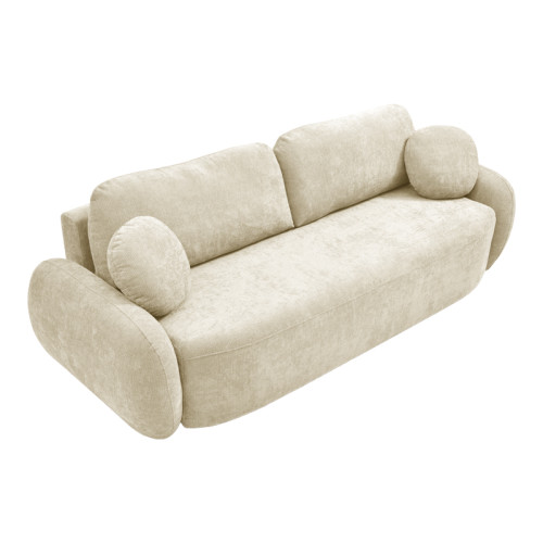 Three-seater sofabed Sereno pakoworld beige fabric 233x91x82cm