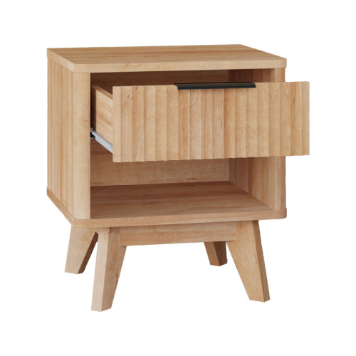 Hamea pakoworld mdf bed side table in natural shade 45x39.5x50.2cm