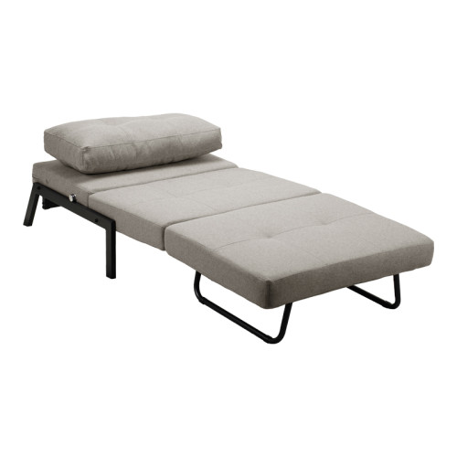 Fancy armchair-bed pakoworld beige-black fabric metal leg 95x98x70cm