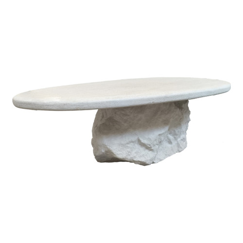 Coffee table Zinol pakoworld mdf-polyresin white 105x62x32cm