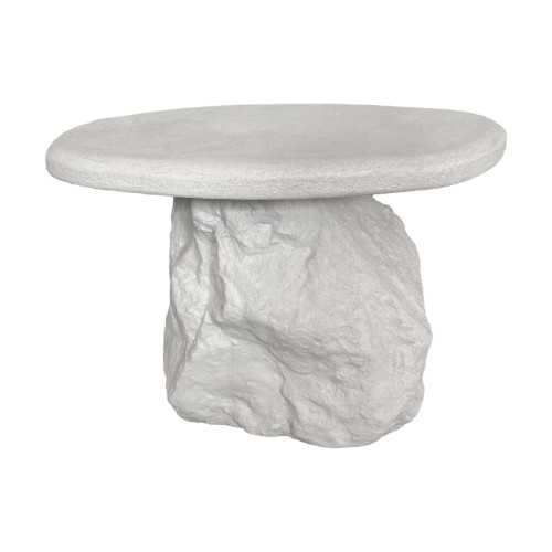 Side table Zinol pakoworld mdf-polyresin white D58x41cm
